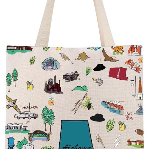 Handbags - Alabama Travel Tote Bag Canvas Souvenir Vacation Gift Women's Shopping